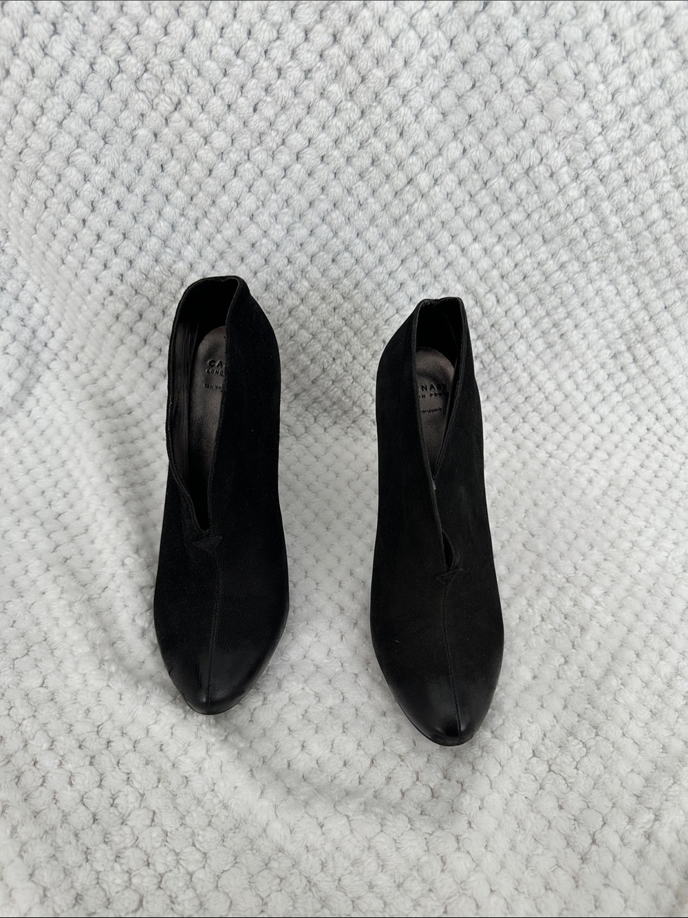 Black Suede Ankle Boots - Women